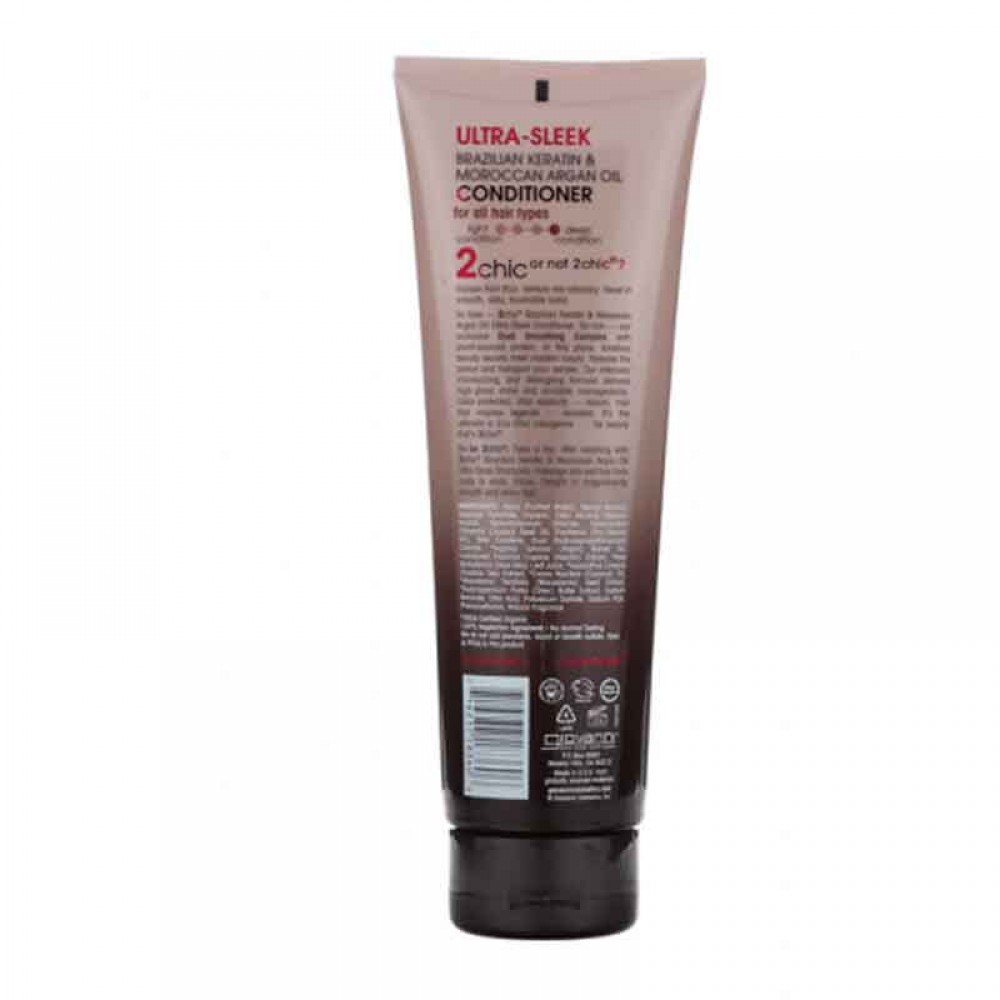 Giovanni 2chic Ultra Sleek Conditioner For All Hair Types Brazilian Keratin + Moroccan Argan Oil - 250ml