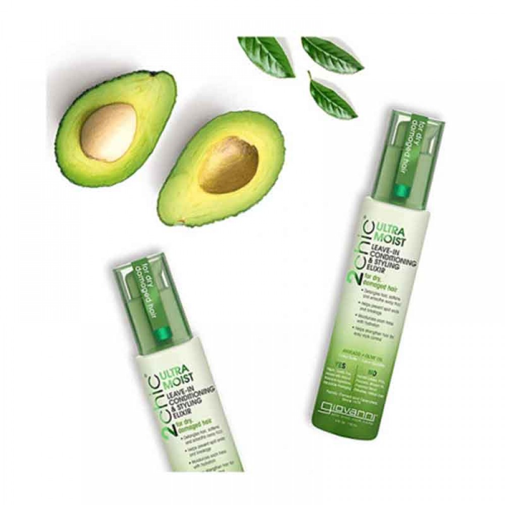 Giovanni 2chic Ultra Moist Leave-in Conditioning & and styling Elixir For Dry Damaged Hair Avocado + Olive Oil - 118ml