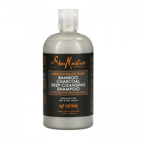 Shea Moisture African Black Soap Bamboo Charcoal Deep Cleansing Shampoo - 384ml