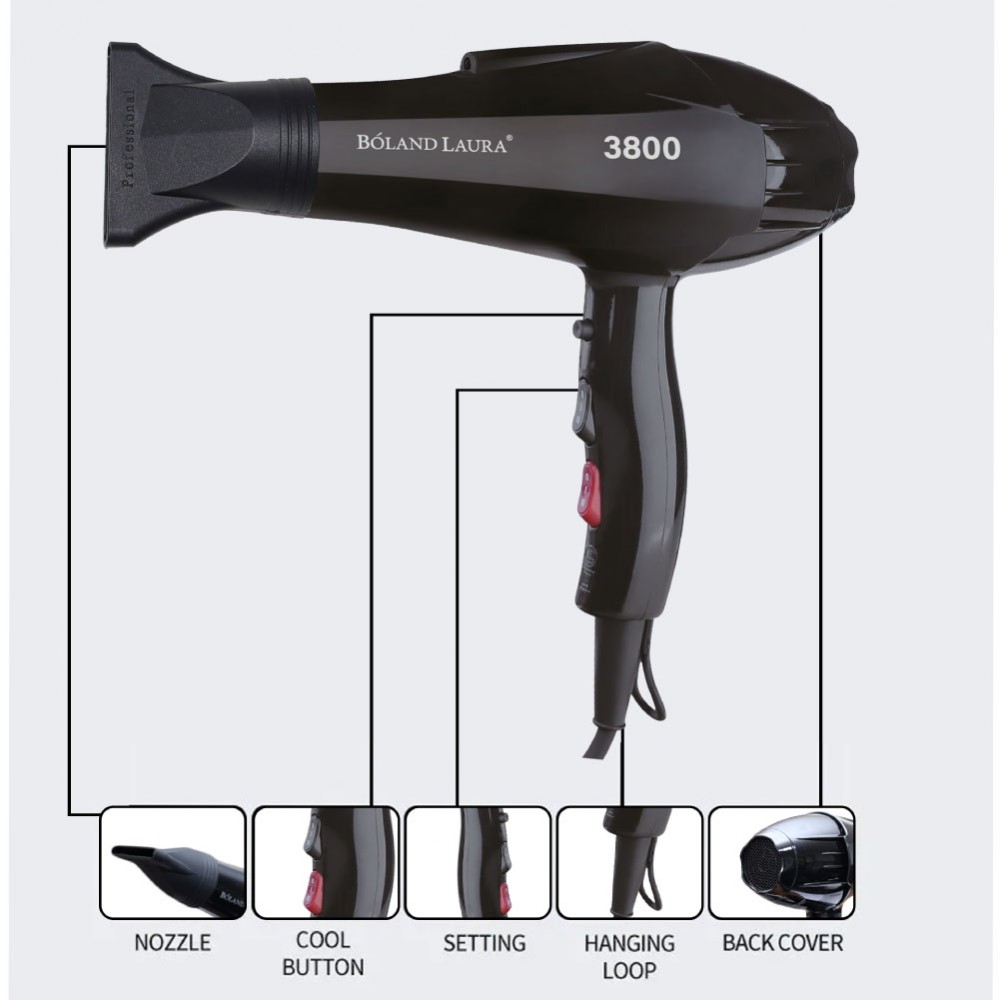 مجفف شعر   BL-3800  من بولاند لورا  2200 وات
