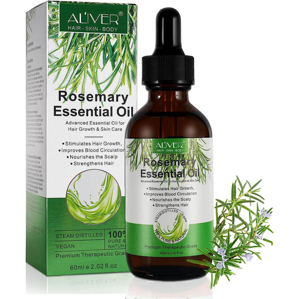 Rosemary Essential Oils 60ml ), Rosemary Oil for Hair Growth Serum, Pure Organic Rosemary Oil for Dry Damaged Hair and Growth, Hair Loss Scalp Treatment, Skin Care…