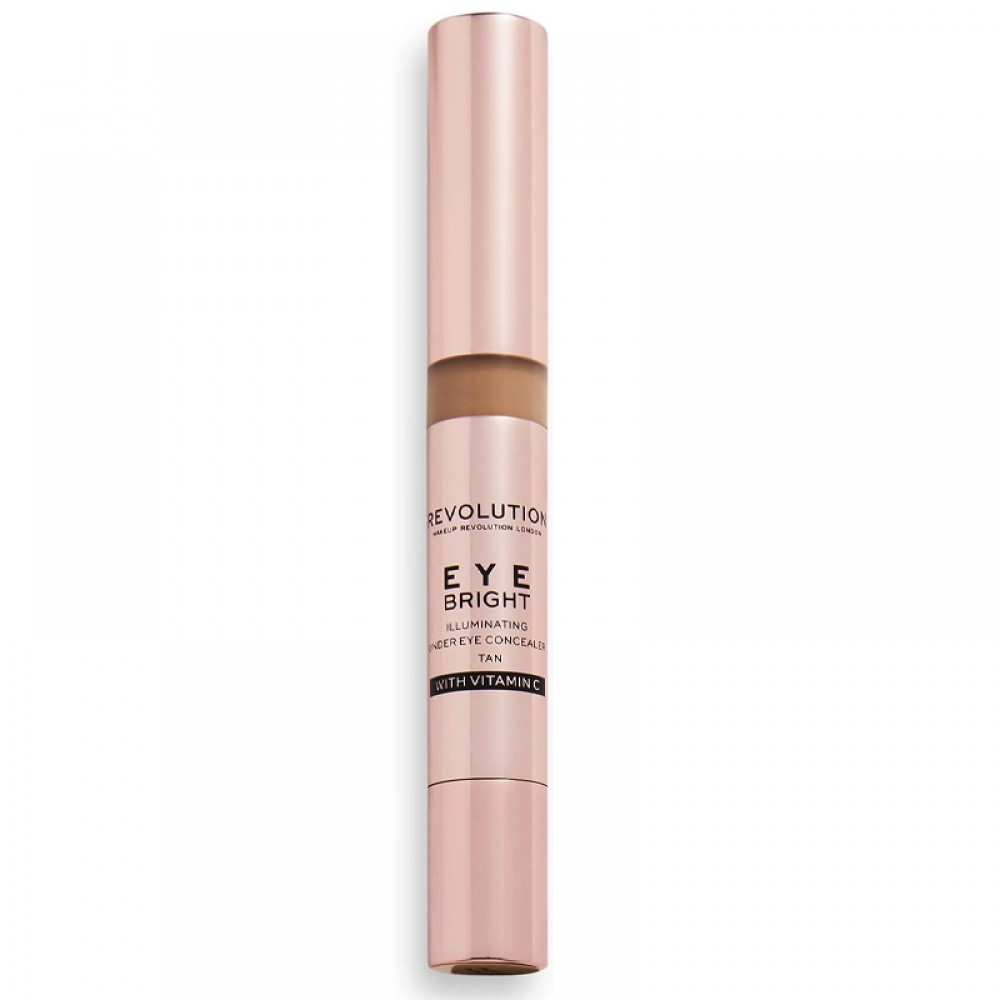 Makeup Revolution Eye Bright Concealer, Buildable Coverage, Dewy Finish, Caramel, 3ml