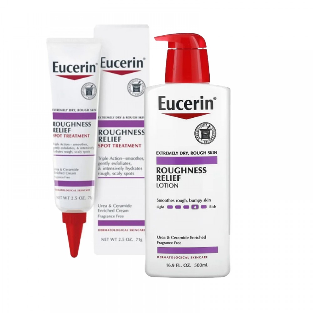 Eucerin package  Roughness Relief products