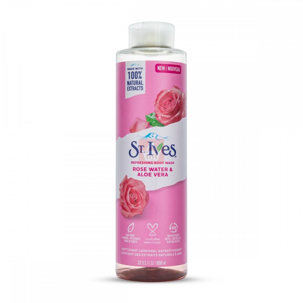 St. Ives Refreshing Rose Water & Aloe Vera Body Wash - 650ml