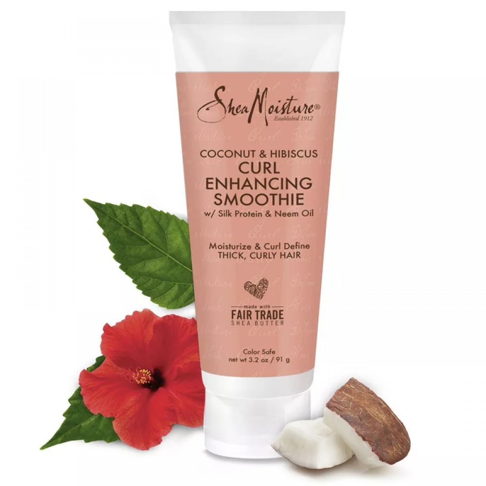 SheaMoisture Smoothie Curl Enhancing Cream for Thick Curly Hair Coconut and Hibiscus