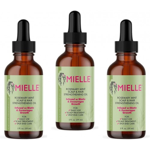 Mielle/Rosemary Mint/Scalp & Hair Strengthening Oil/Healthy Hair Growth / 2 oz (59ml) / (Pack of 3) Mielle/Rosemary Mint/Scalp & Hair Strengthening Oil/Healthy Hair Growth / 2 oz (59ml) / (Pack of 3)