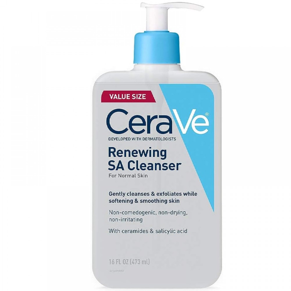 CeraVe SA Cleanser | Salicylic Acid Cleanser with Hyaluronic Acid, Niacinamide & Ceramides| BHA Exfoliant for Face | Fragrance Free Non-Comedogenic | 16 Ounce