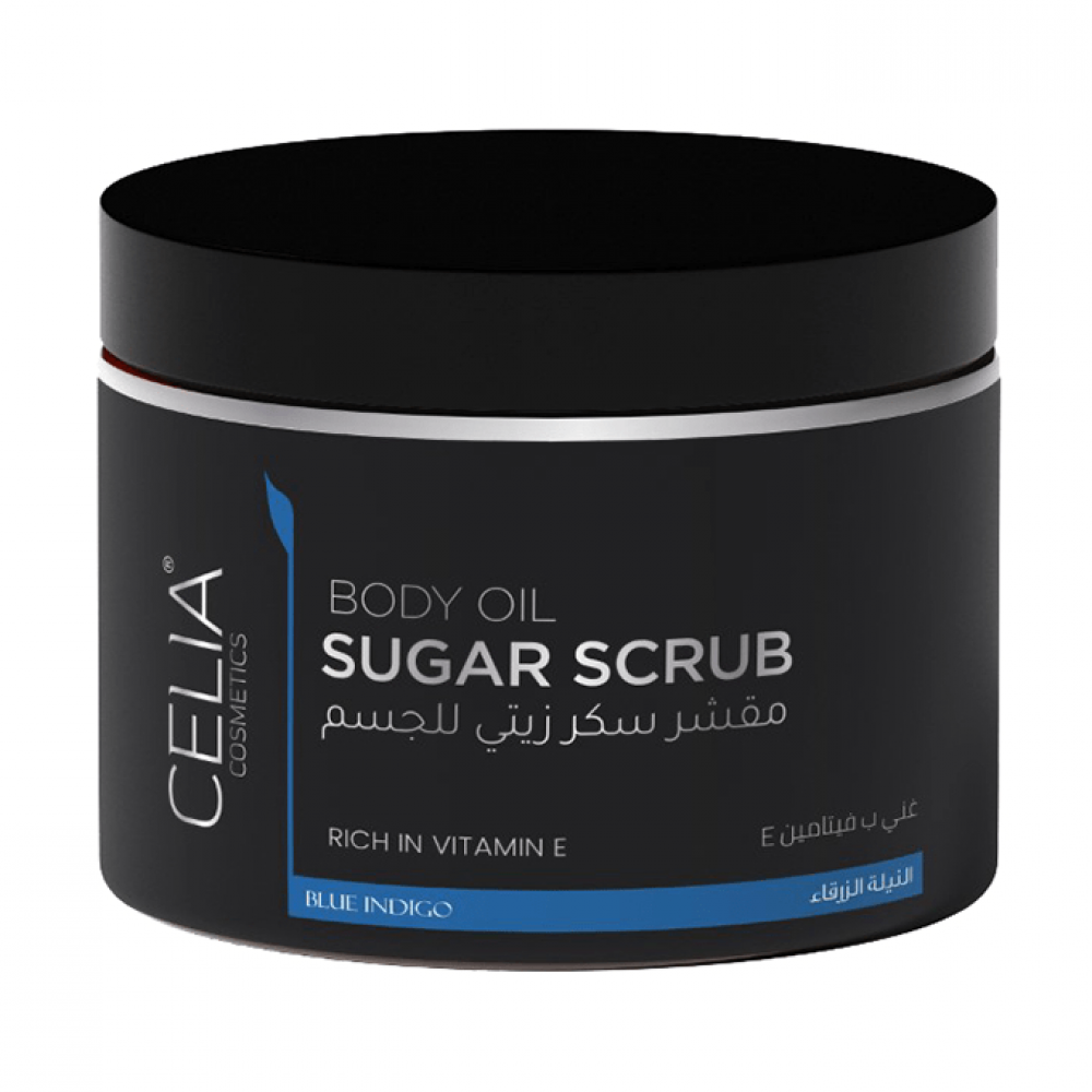 Celia Body Oil Sugar Scrub With Blue Indigo - 400gm