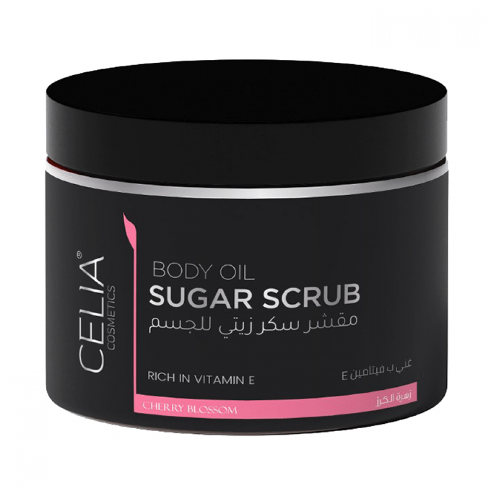 Celia Body Oil Sugar Scrub with Cherry Blossom - 400gm