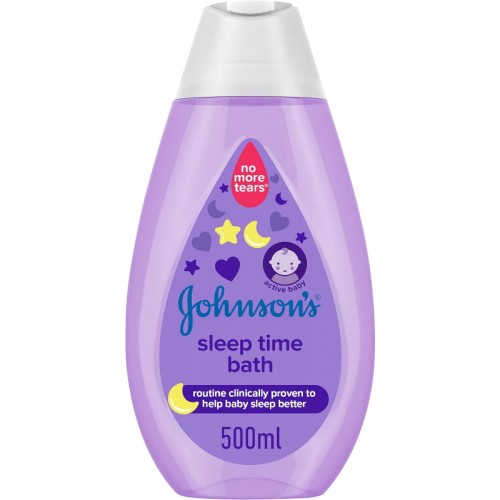 جونسون بيبي سائل استحمام وقت النوم للأطفال، لا دموع بعد اليوم، 500 مل، غسول استحمام لطيف للأطفال، اعتدال مثبت معمليًا، يهدئ طفلك بشكل فعال قبل النوم، غني بالمواد الطبيعية الهادئة