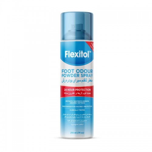 Flexitol Foot Powder 210 ml Powder spray to remove foot odor. Flexitol Foot Powder 210 ml Powder spray to remove foot odor.
