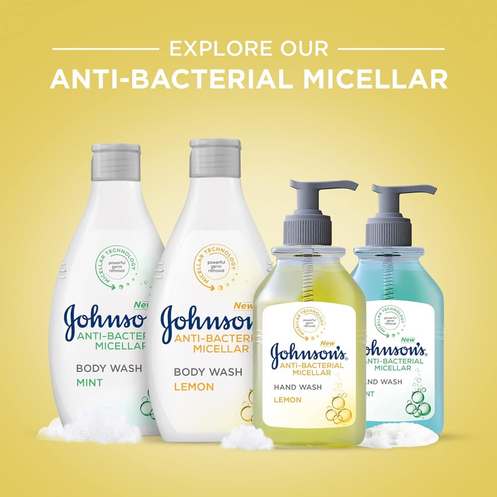 Johnson's Anti-Bacterial Micellar Hand Wash, Lemon, 300 ml