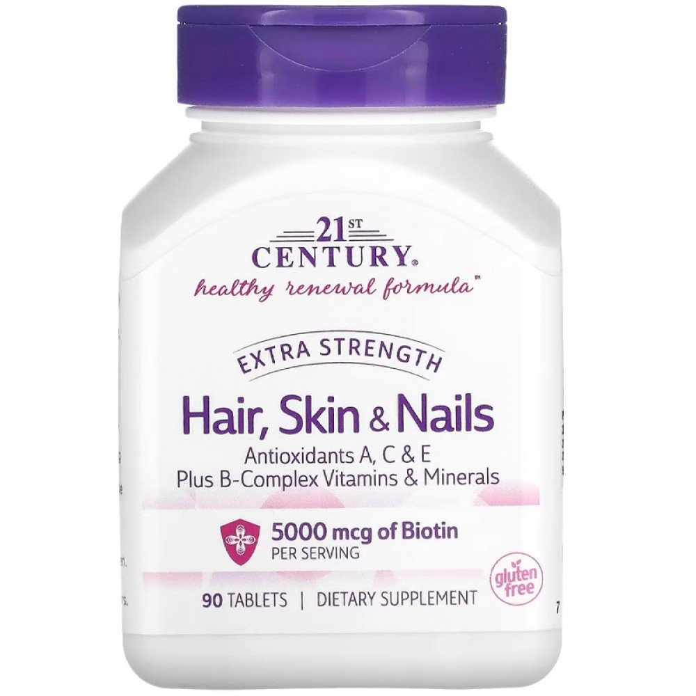  Extra Strength Hair, Skin & Nails, 21st Century, 90 Tablets