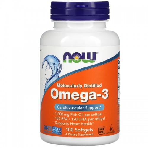 NOW Foods, Omega-3, 180 EPA / 120 DHA, 100 Softgels NOW Foods, Omega-3, 180 EPA / 120 DHA, 100 Softgels