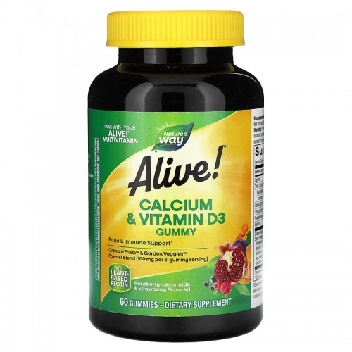 Alive Calcium Plus Vitamin D3 Gummies 60 Gummies