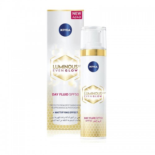 Nivea Luminous 630 Even Glow Face Fluid Anti-Dark Spots SPF 50 - 40ml Nivea Luminous 630 Even Glow Face Fluid Anti-Dark Spots SPF 50 - 40ml