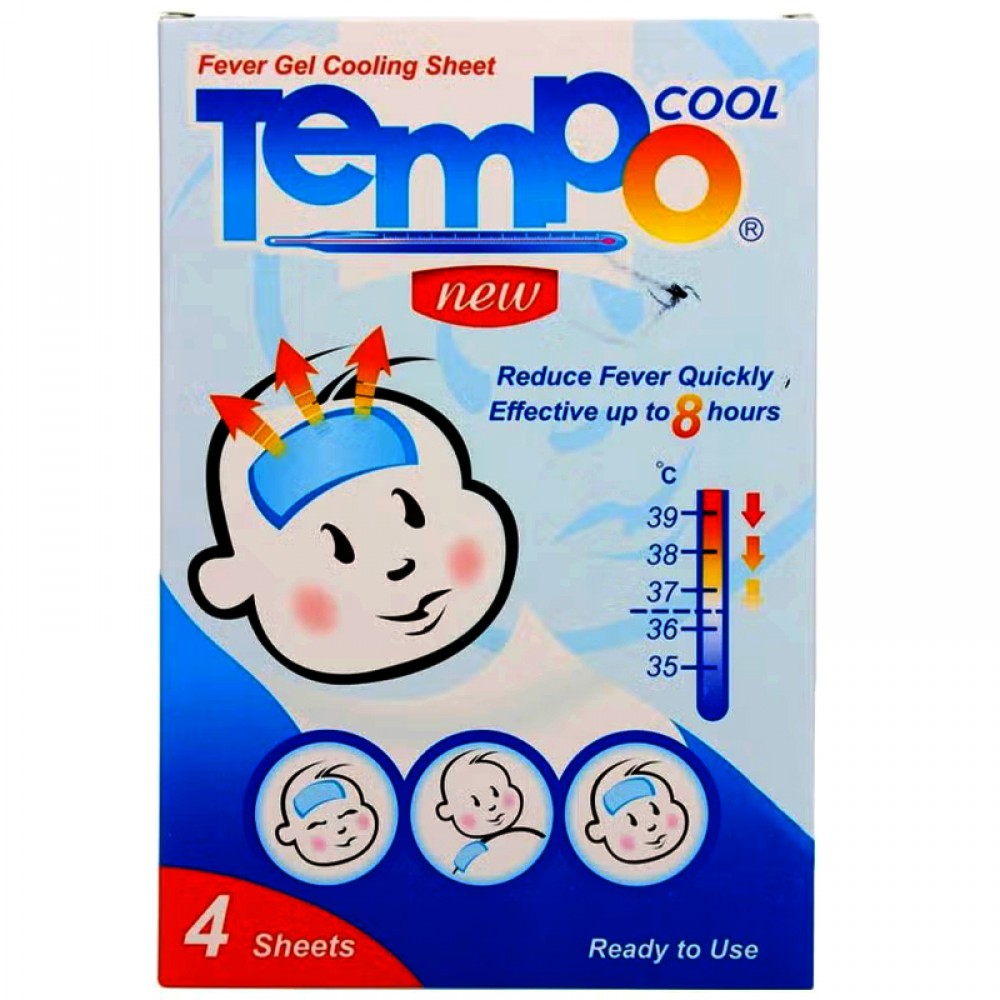 TEMPO 4 Pieces Anti-Fever Gel Cooling Sheets