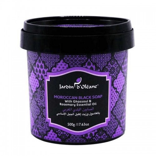 Jardin D Oleane Moroccan Black Soap With Ghassoul and Rosemary Essential Oil - 500 g