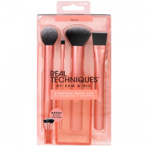 Real Techniques Flawless Base 4 Pieces Makeup Brush Set Real Techniques Flawless Base 4 Pieces Makeup Brush Set
