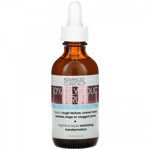 Advanced Clinicals, 10% Glycolic Serum, 1.75 fl oz (52 ml)