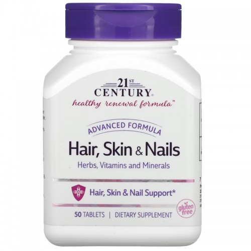 21st Century, Advanced Formula Hair, Skin & Nails, 50 Tablets 21st Century, Advanced Formula Hair, Skin & Nails, 50 Tablets