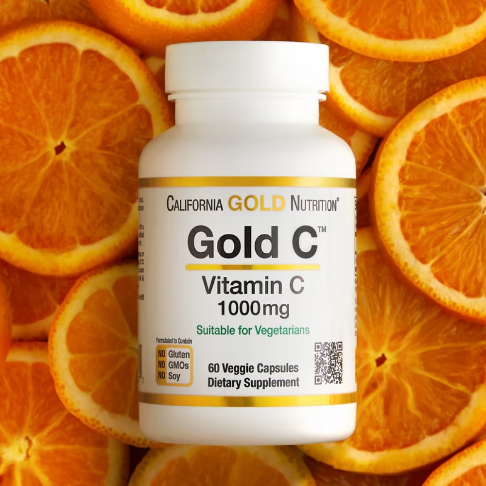 California Gold Nutrition, Gold C, USP Grade Vitamin C, 1,000 mg, 60 Veggie Capsules