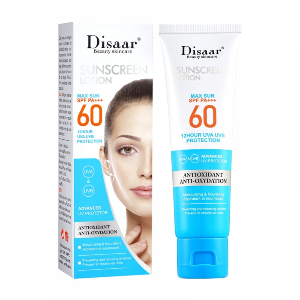 Disaar Sunscreen Lotion SPF60+ 12Hour UVA UVB Protection - 50 ml