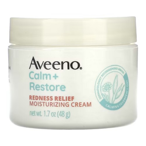 Aveeno, Calm + Restore, Redness Relief Moisturizing Cream, Sensitive Skin, Fragrance Free, 1.7 oz (48 g)