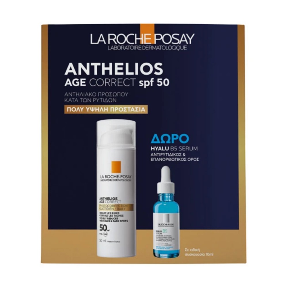 La Roche Posay Anthelios Age Correct Cream Spf50, 50ml & Δώρο Hyalu Serum B5, 10ml