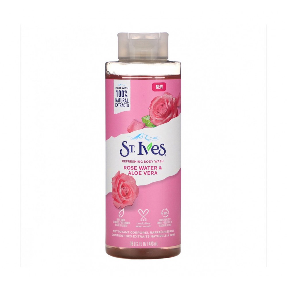 St. Ives Body Shower Gel with Rose Water and Aloe Vera, 473 ml