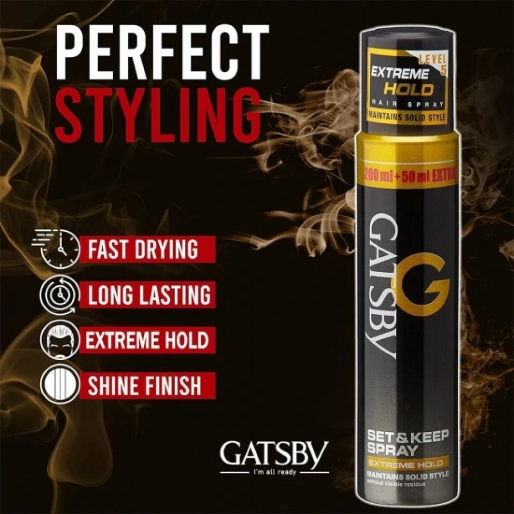 Gatsby Set & Keep Spray Extreme Hold 250 Ml