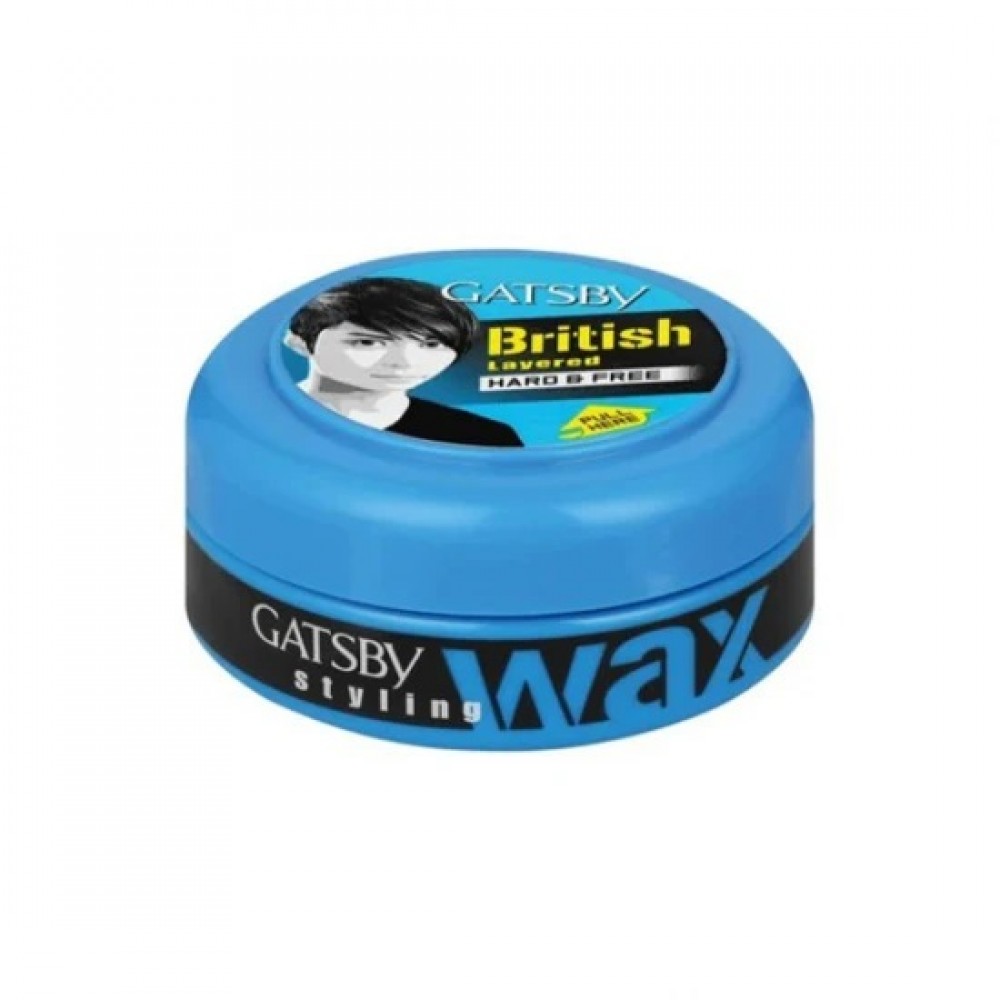 Gatsby British Layered Hard & Free Styling Wax 75 Gm