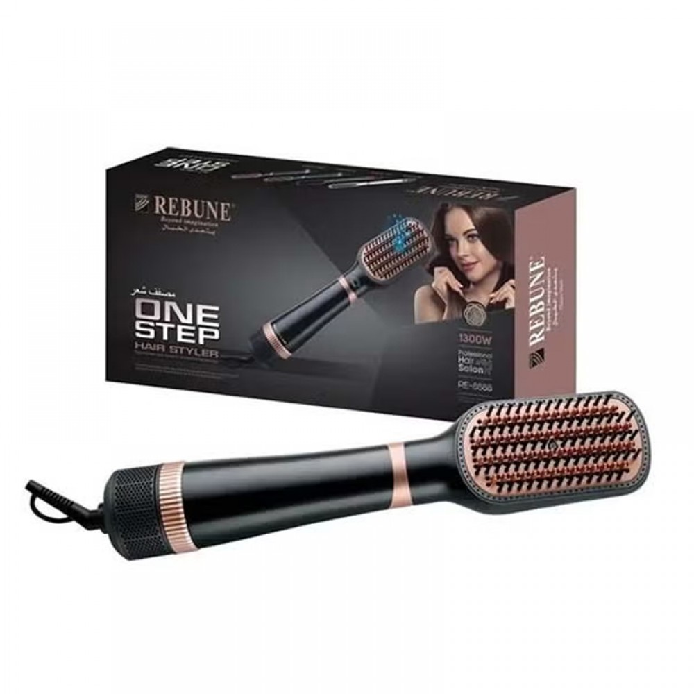 Ribbon hair dryer 2 in 1 with ions, golden and black1300 watts