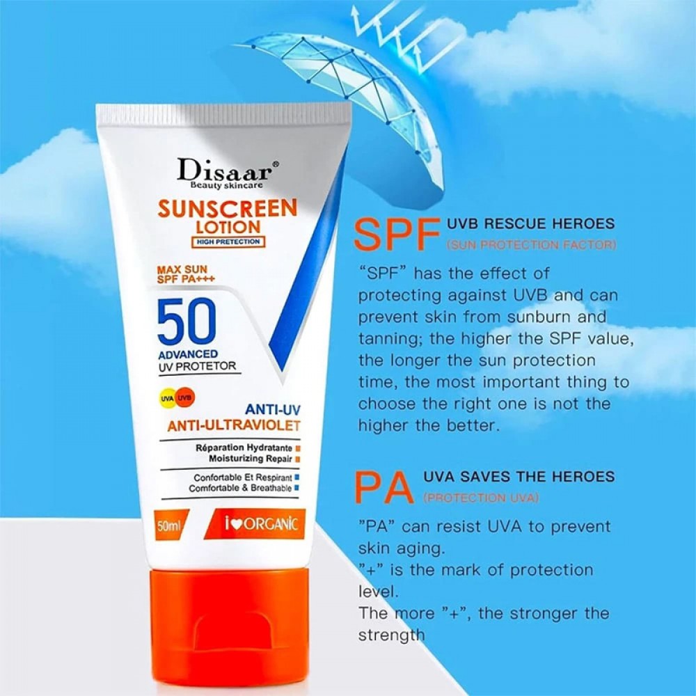 Disaar Moisturizing Lotion and Sunscreen 50 - 50 ml