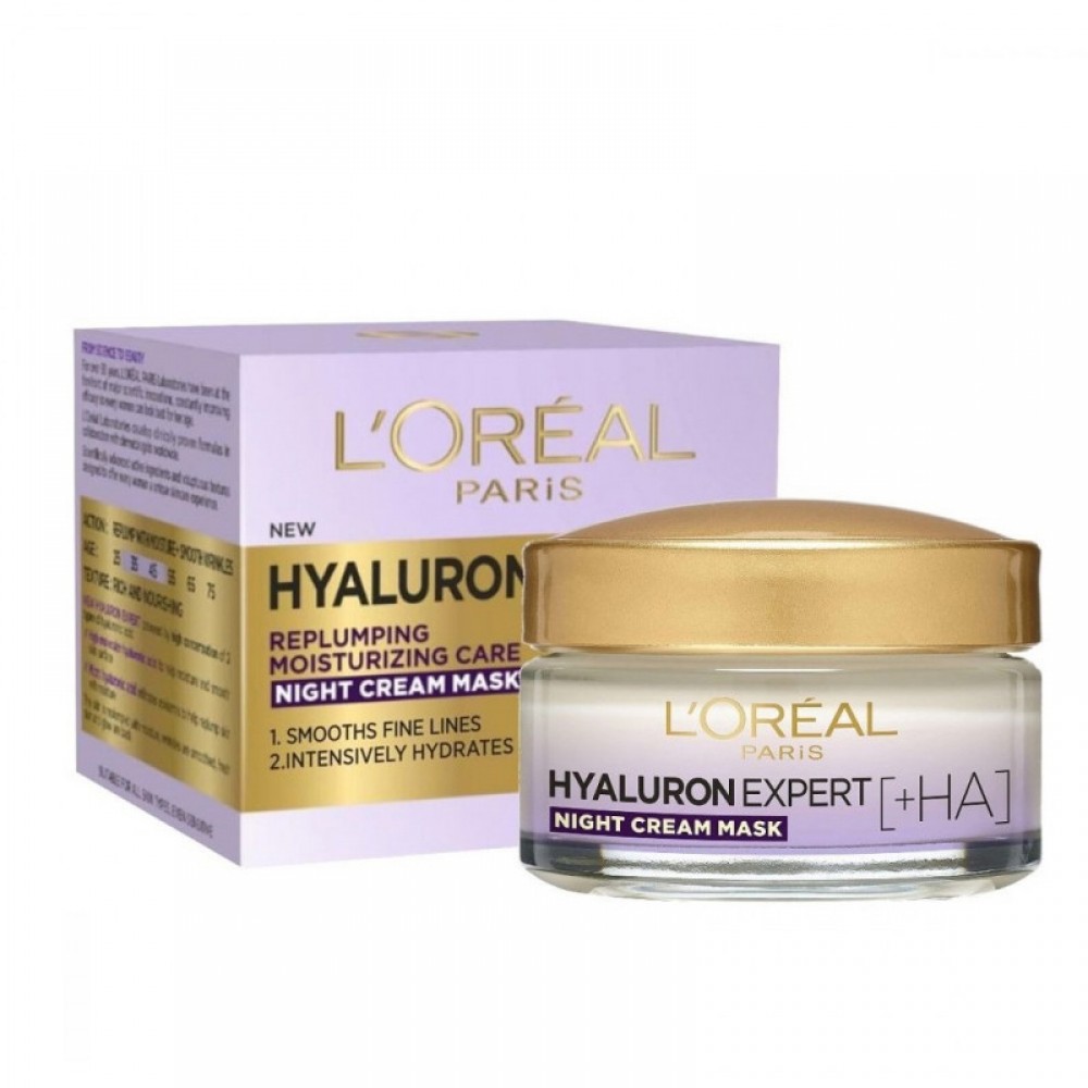 LOreal Paris Hyaluron Expert Replumping Moisturizing Care Night Cream Mask - 50ml