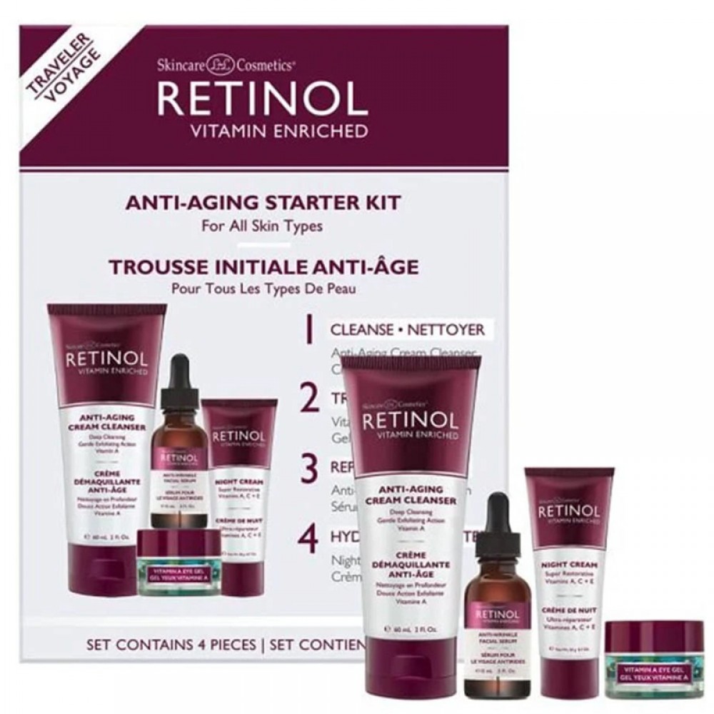 Retinol Anti-Aging Starter Kit For All Skin Types 4 Pcs