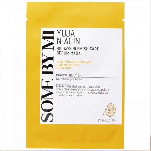 SOME BY MI, Yuja Niacin, 30 Day Blemish Care Serum Beauty Mask , 1 Sheet Mask, 0.88 oz (25 g) SOME BY MI, Yuja Niacin, 30 Day Blemish Care Serum Beauty Mask , 1 Sheet Mask, 0.88 oz (25 g)