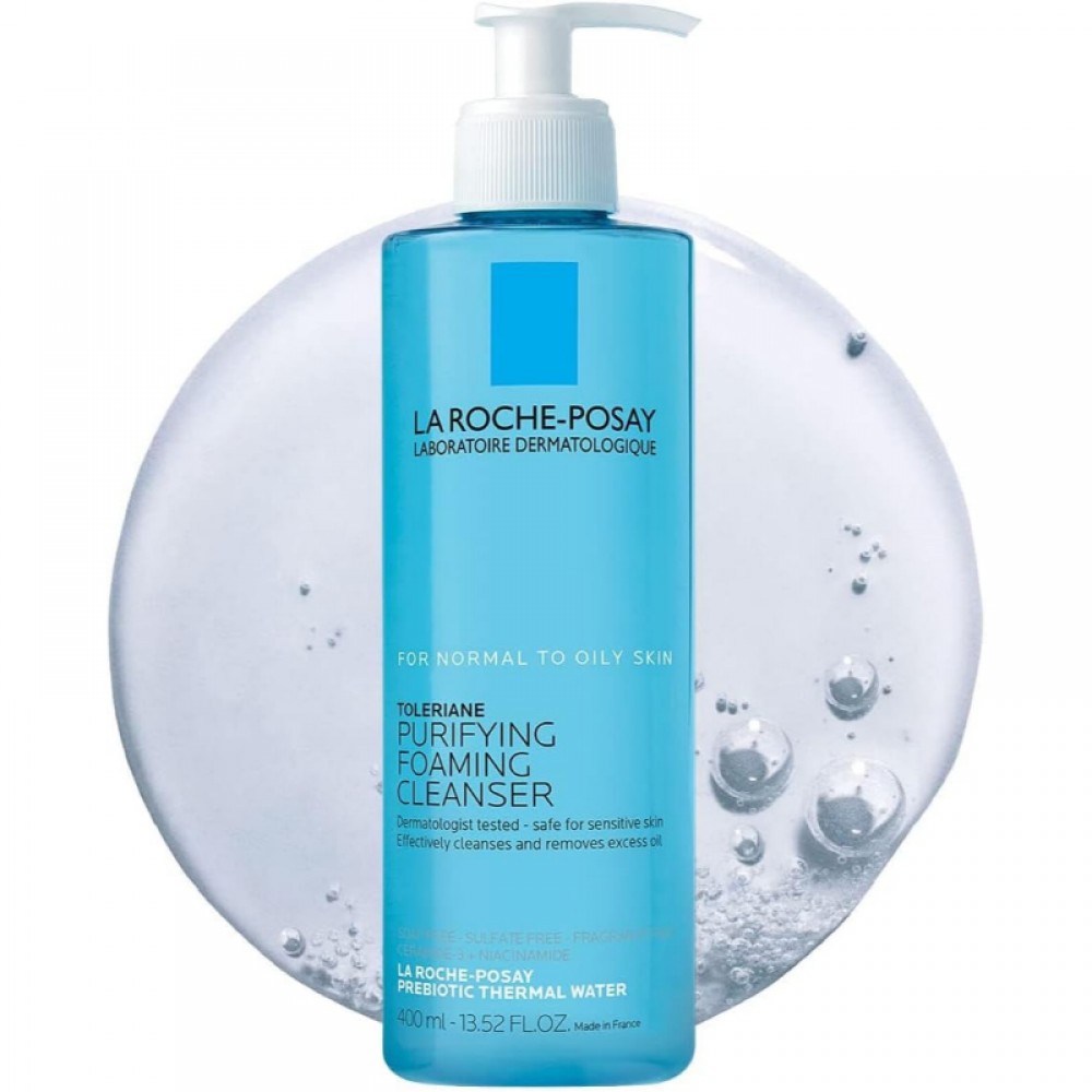 La Roche-Posay Toleriane Face Wash Cleanser, Purifying Foaming Cleanser for Normal Oily & Sensitive Skin