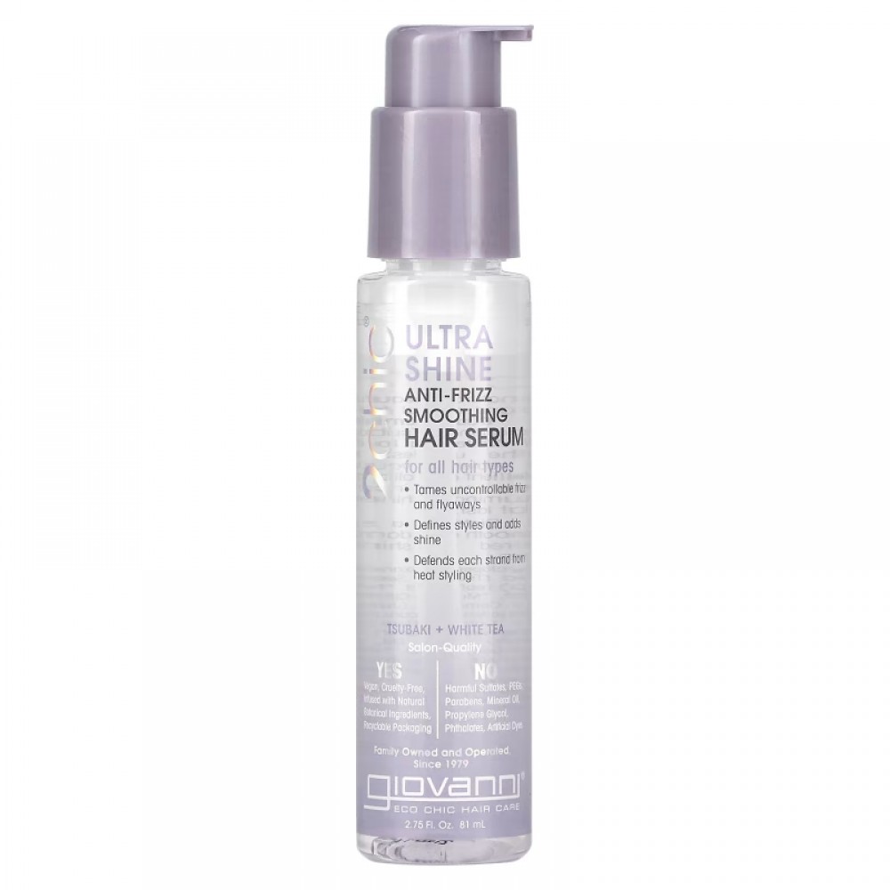 Giovanni, 2Chic, Ulra Shine Anti-Frizz Smoothing Hair Serum, Tsubaki +White Tea, 2.75 fl oz (81 ml)