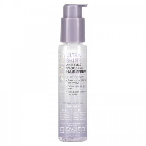 Giovanni, 2Chic, Ulra Shine Anti-Frizz Smoothing Hair Serum, Tsubaki +White Tea, 2.75 fl oz (81 ml) Giovanni, 2Chic, Ulra Shine Anti-Frizz Smoothing Hair Serum, Tsubaki +White Tea, 2.75 fl oz (81 ml)