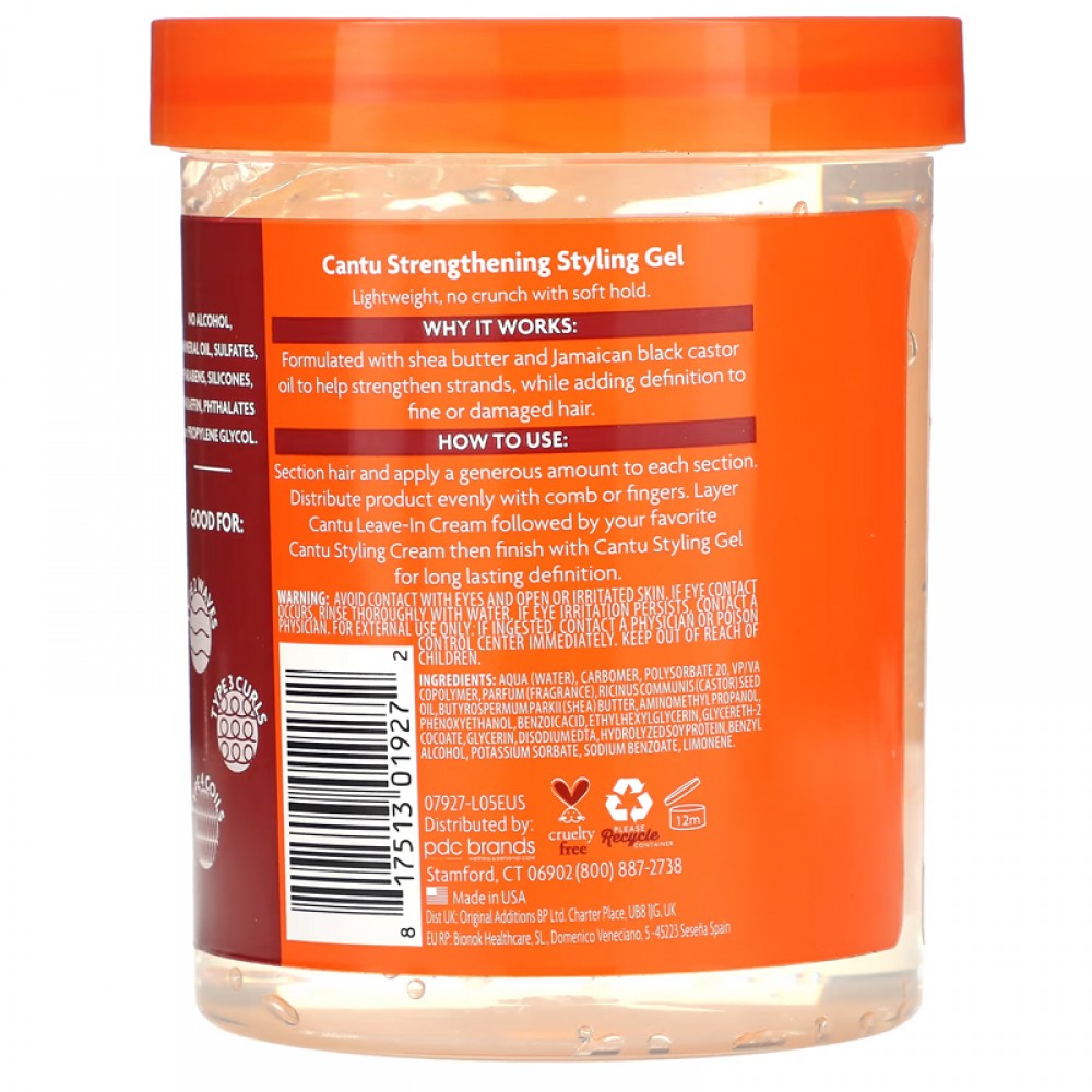 Cantu, Shea Butter, Flexible Hold Strengthening Styling Gel, 18.5 oz (524 g)