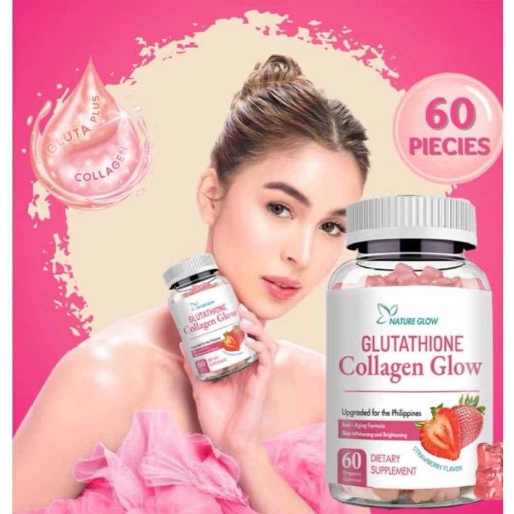 Collagen Glow, Anti-Aging Skin Whitening Vitamins, Strawberry Flavor