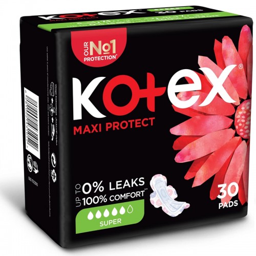Kotex Maxi Large Sanitary Pads with Wings - 30 pads