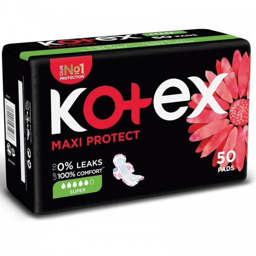Kotex Maxi Large Sanitary Pads with Wings - 50 pads