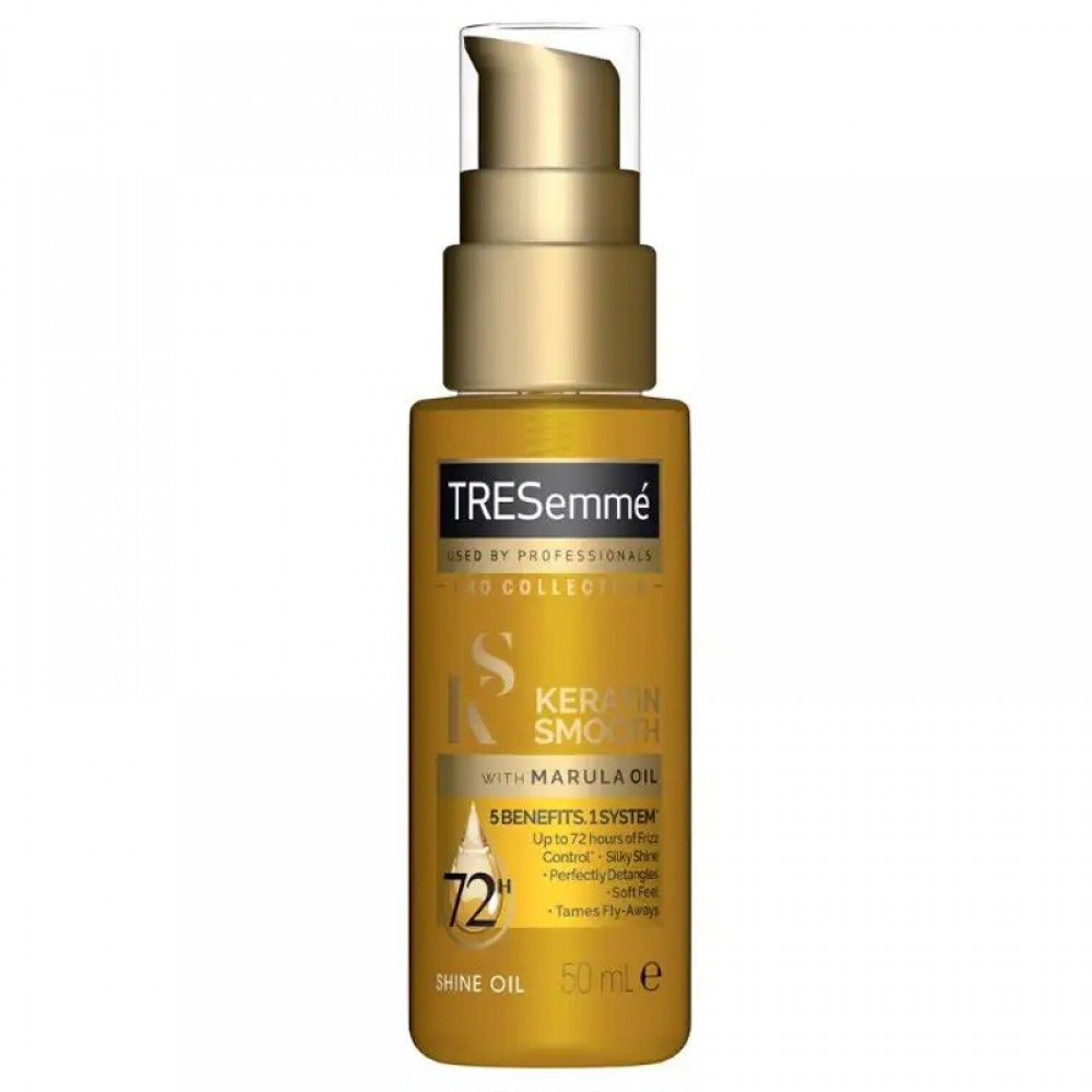 TRESEMMÉ Keratin Smooth Hair Oil, 5 smoothing benefits in 1 System, With Marula Oil for soft and smooth hair, 50ml