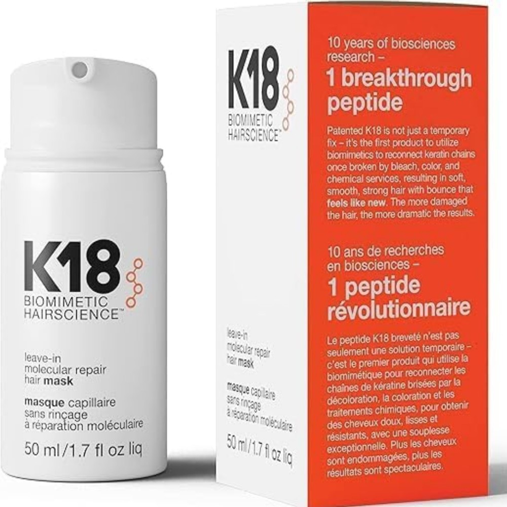 K18 Leave-In Molecular Repair Hair Mask, 4-Minute Speed Treatment 50 ML