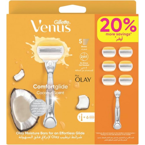 Gillette Venus ComfortGlide Coconut 1 Handle 6 Blades