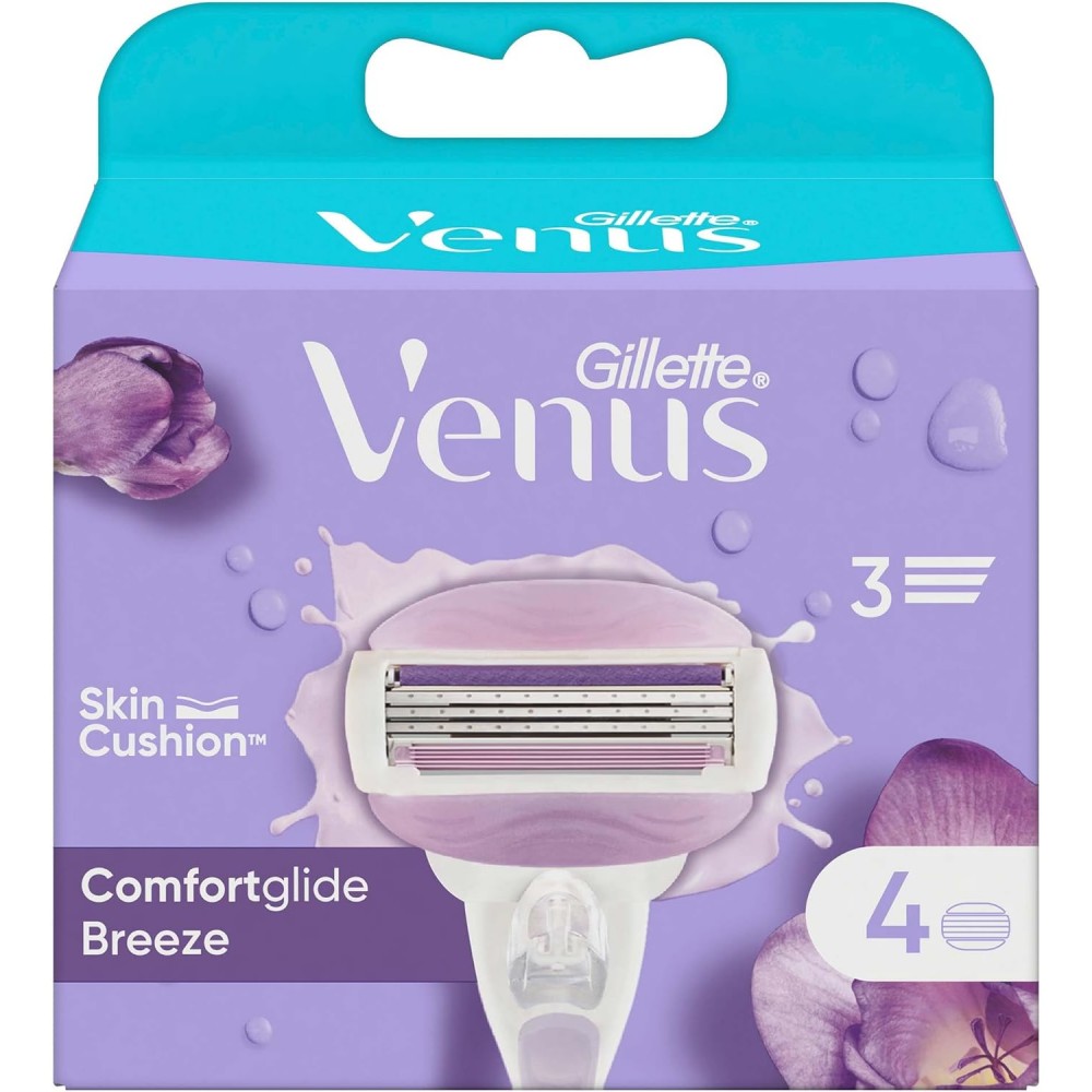 Gillette Venus Comfort Glide Breeze Women's Razor Blade Refills, 4 Count