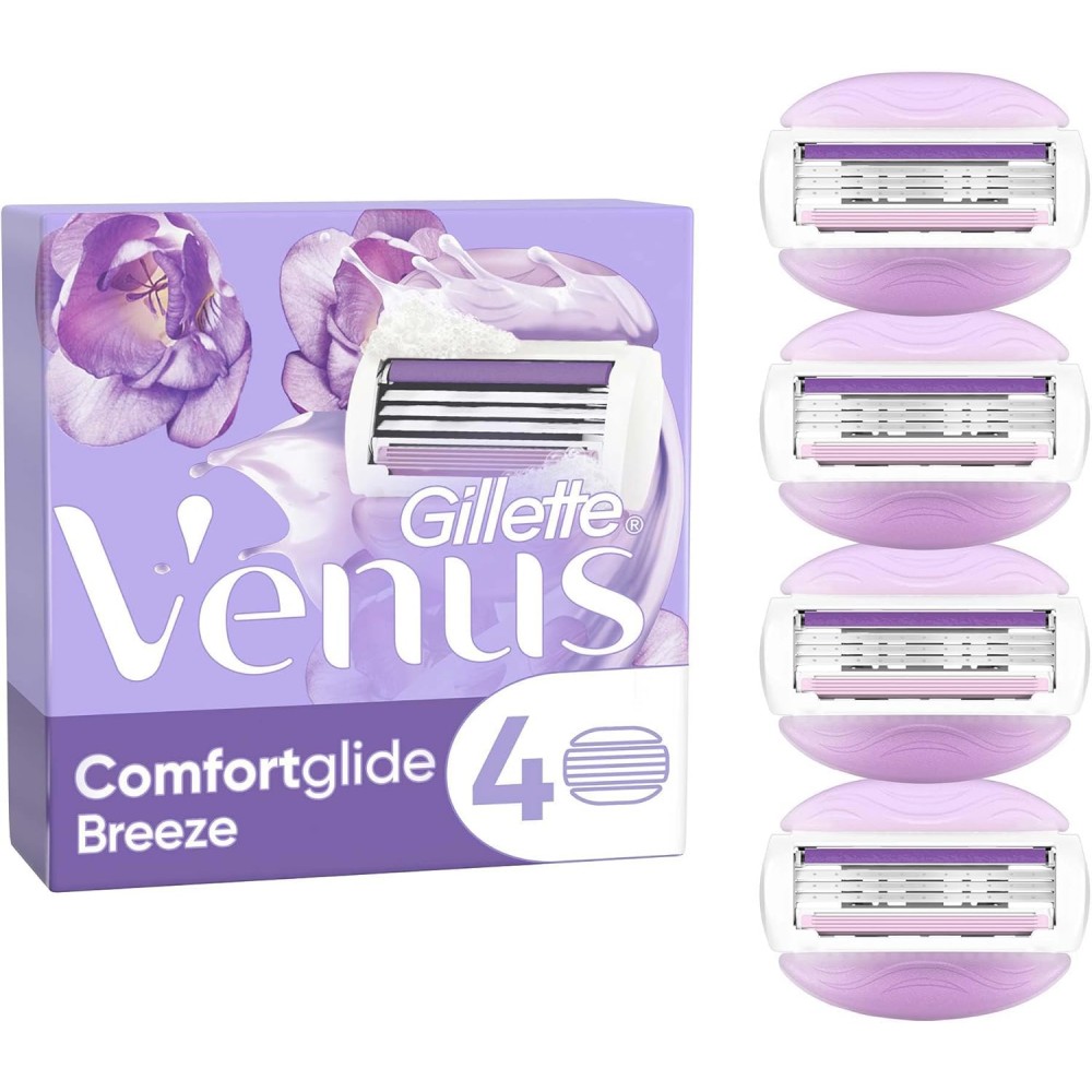 Gillette Venus Comfort Glide Breeze Women's Razor Blade Refills, 4 Count