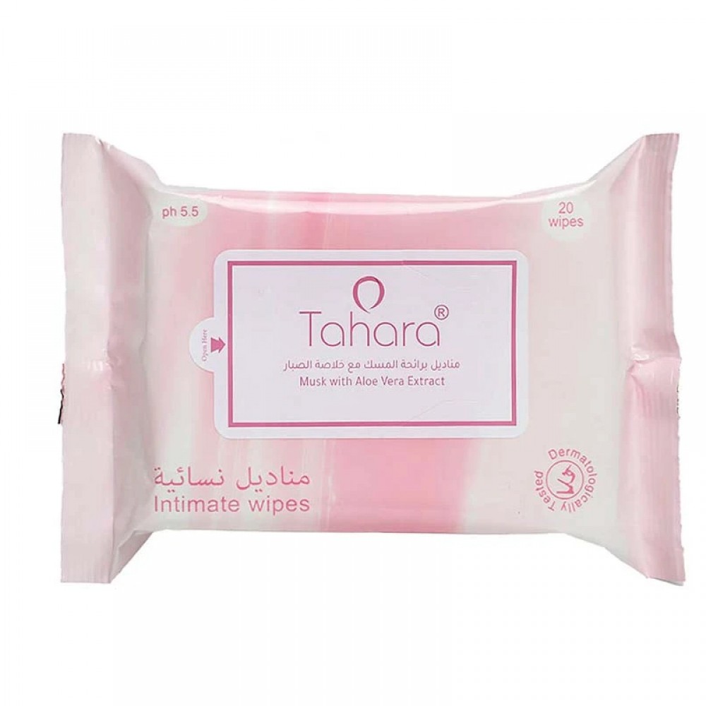 Tahara Intimate Wipes Musk With Aloe Vera Extract - 20 Wipes